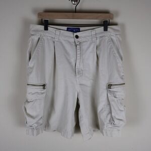 Vintage Ocean Pacific Cargo Shorts Ivory Men's Size 36 Waist 34" Inseam 9"
